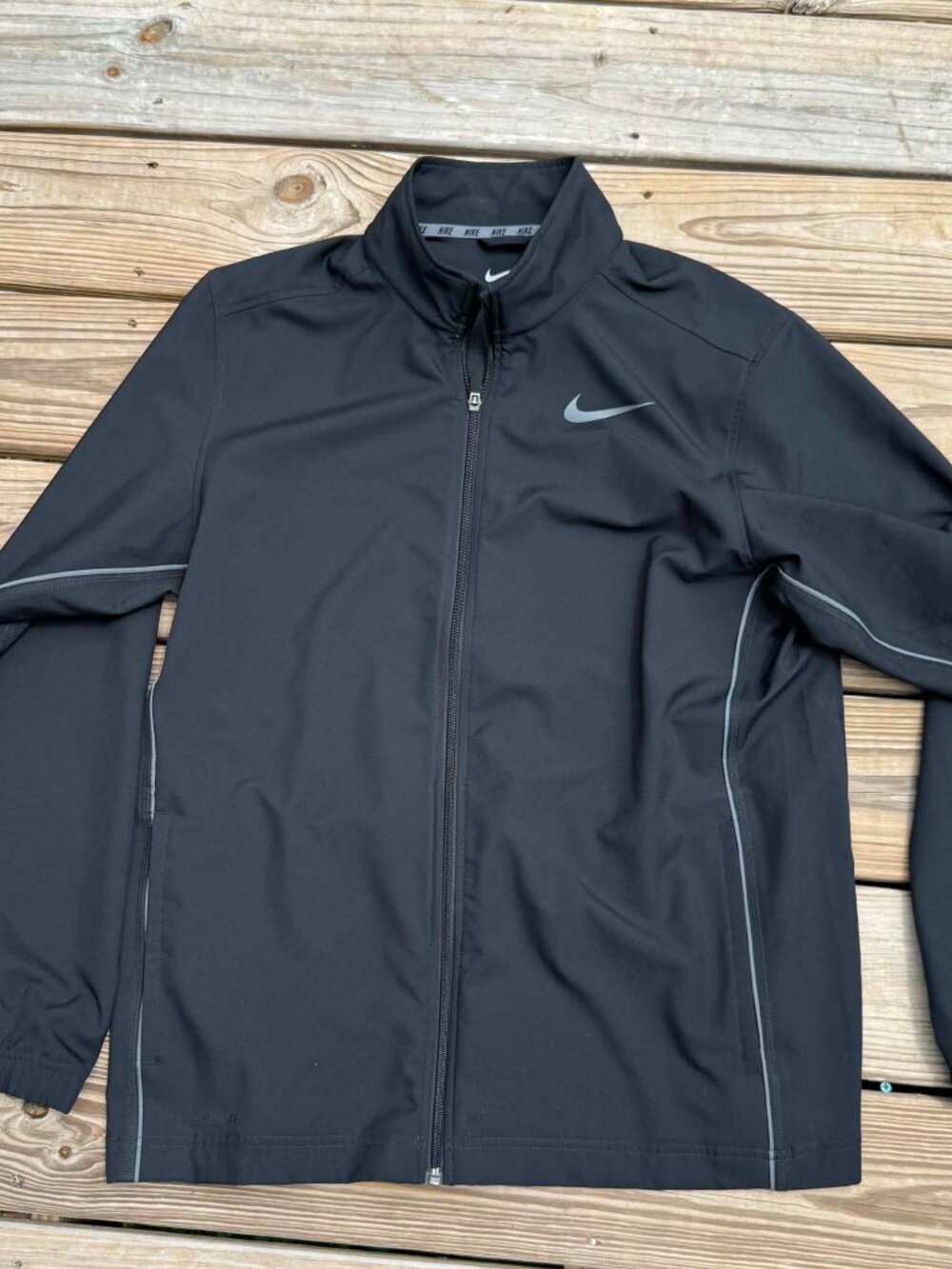 Mens Nike Dri Fit Black Track Jacket Minimalist Athleisure Streetwear L 3422